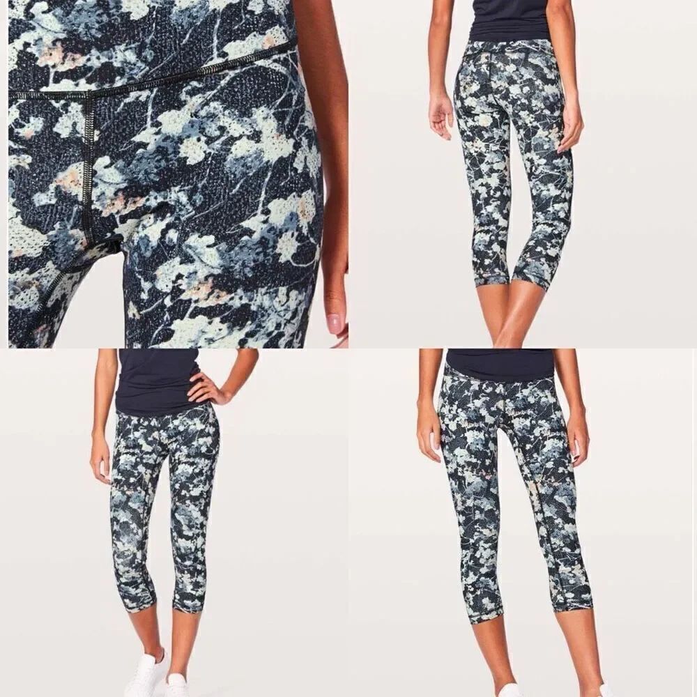 Lululemon Wunder Under Crop (Hi-Rise) 21" Spring Bloom Multi size 8